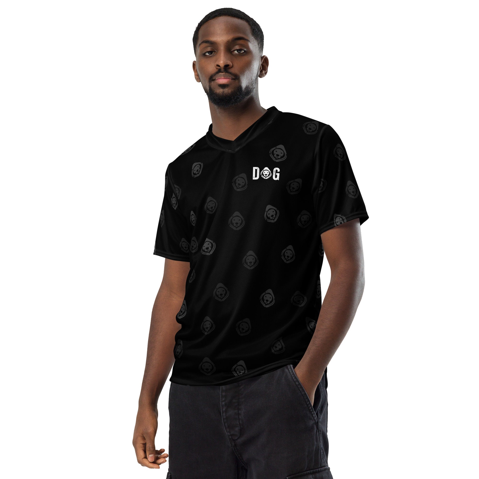 DOG Anonymous Blackout Sports Jersey – Moisture-Wicking, UPF50+, Recycled Polyester, Unisex V-Neck Performance Shirt